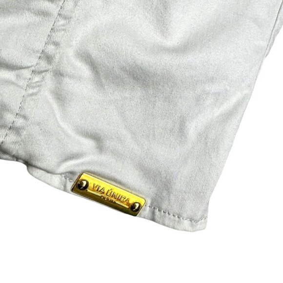 VIA UNICA Cotton Khaki Cargo Long Spring Fall Business Casual Jacket Coat Small - Picture 5 of 5